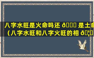 八字水旺是火命吗还 🍀 是土命（八字水旺和八字火旺的相 🦆 配吗）